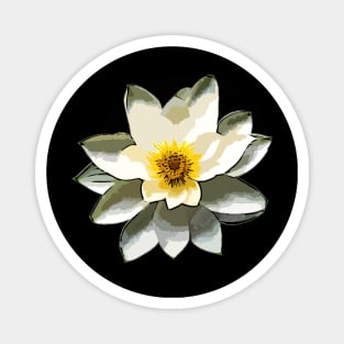 White Lotus - Lotus Flower Art Magnet
